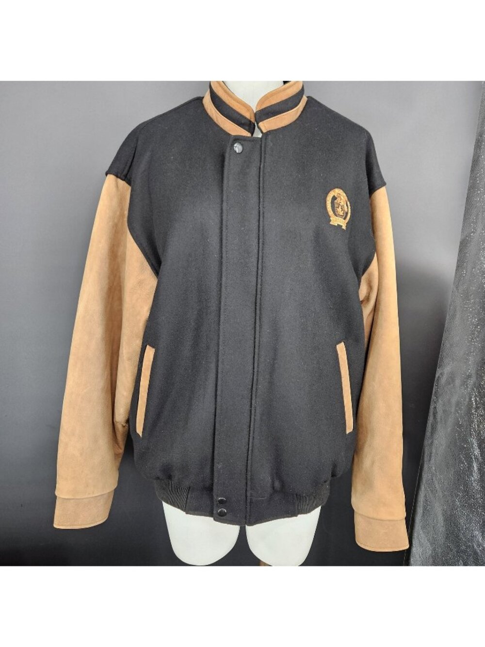 Vintage Varsity Letterman Jacket Mens Large Leather Canadian Pacific Railway NEW